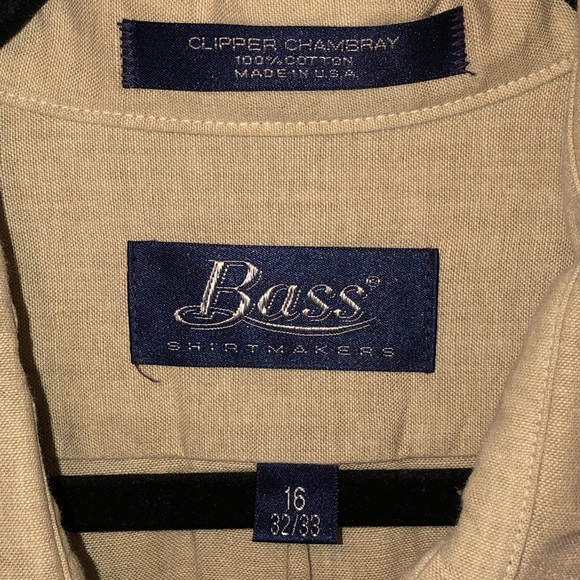 Men’s Clipper Chambray 100% Cotton Button Down Shirt•Tan•Size 16•Casual - Picture 6 of 6